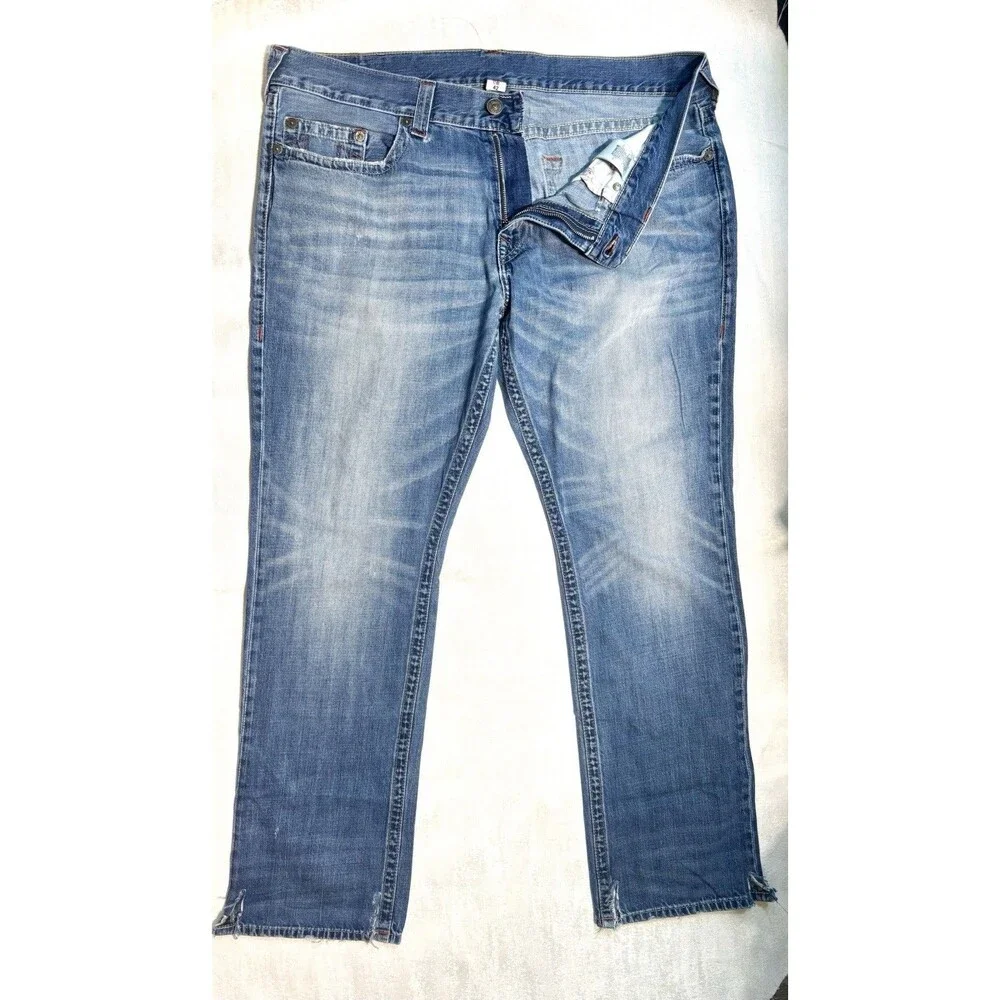 True Religion Rickie Straight Jeans Men’s Size 42 Medium Wash w/ Flap Pockets